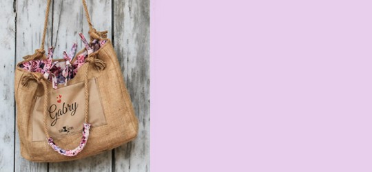Borsa mare in juta, personalizzabile